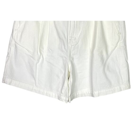 NWT Madewell High Rise 90s Pleated Cotton Jean Shorts Slash Pockets 31 White - Picture 3 of 15